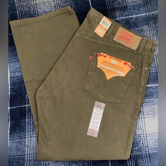 Levi s Jeans Vintage Levis Mens 5original Fit Jeans 5010649 Olive Green Size 44x30 Poshmark